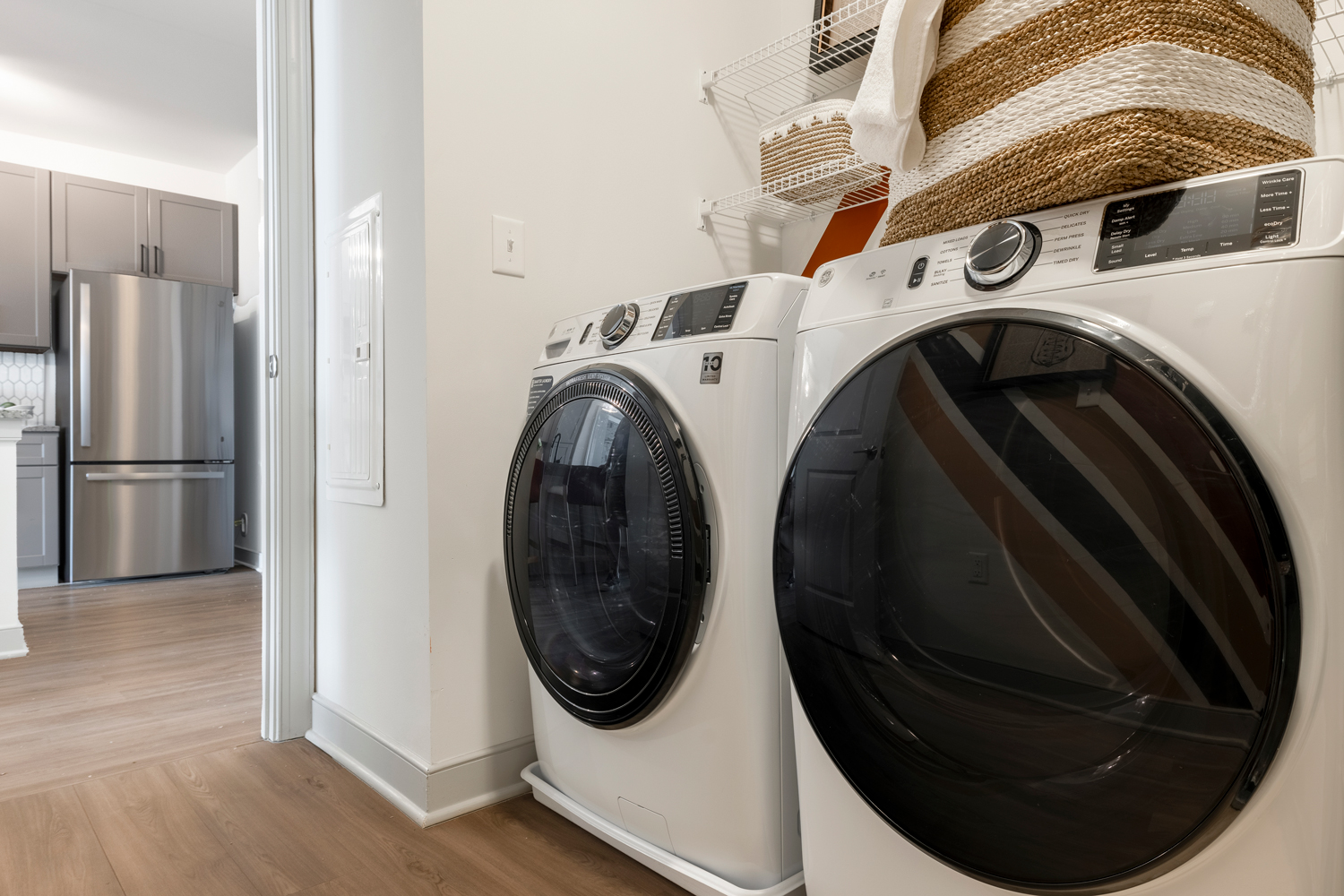 Large washer and dryer in laundry room