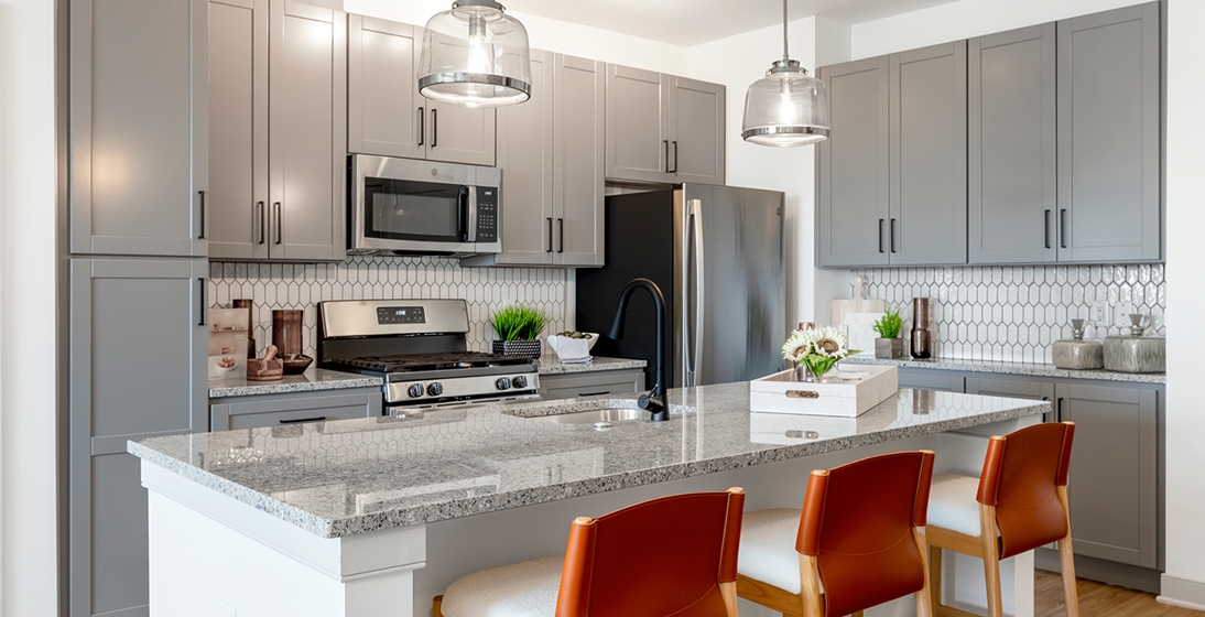 Kitchen with island