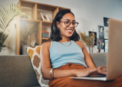 Woman working from home