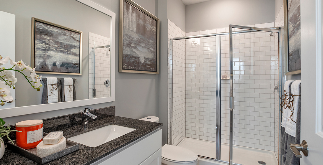 Refinery bathroom with standup shower