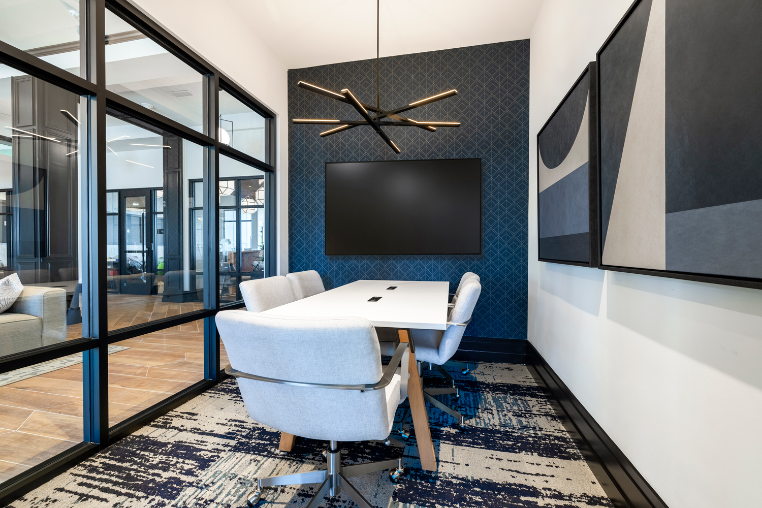 Working nook with table and chairs