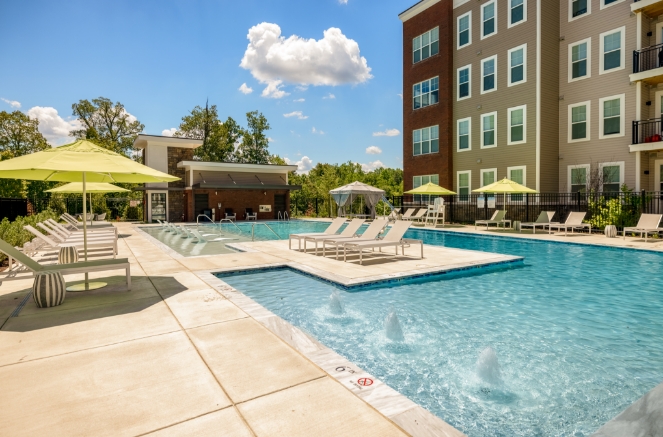 Outdoor pool and seating